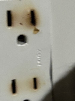 overheated wall socket